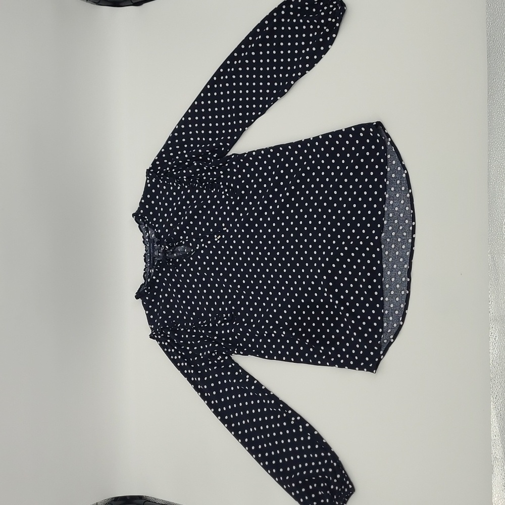 Tommy Hilfiger NWT Navy Blouse w/ White Polka Dots Women's sz. XS